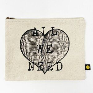 LIFE IS GOOD | All We Need Heart Canvas Zip Bag